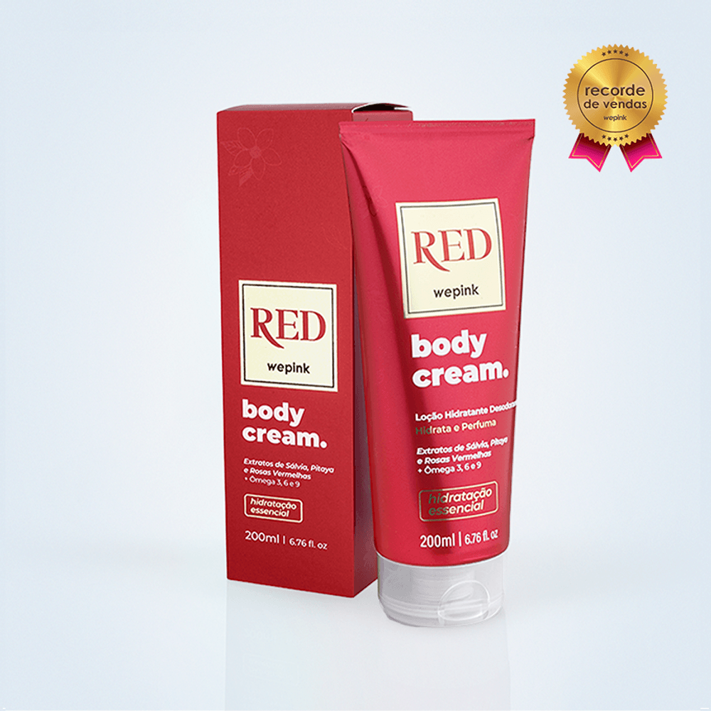 Body Cream Red  Desodorante Hidratante 200ml - Wepink