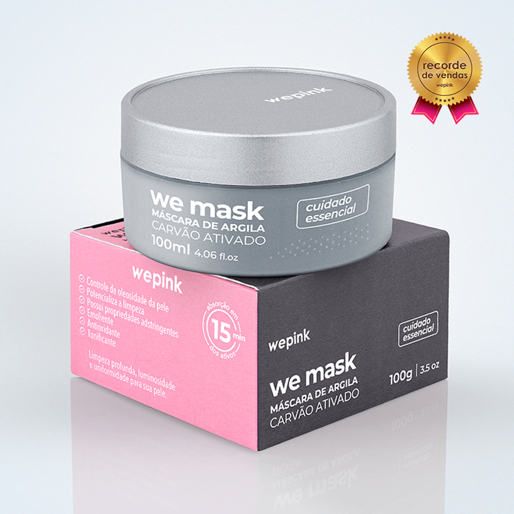 We Mask - Máscara de Argila Carvão Ativado 100g - Wepink