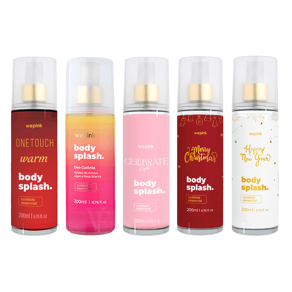 Kit 5 Body Splash  Merry Christmas + Happy New Year + One Touch Warm + VF + Celebrate Life - Wepink