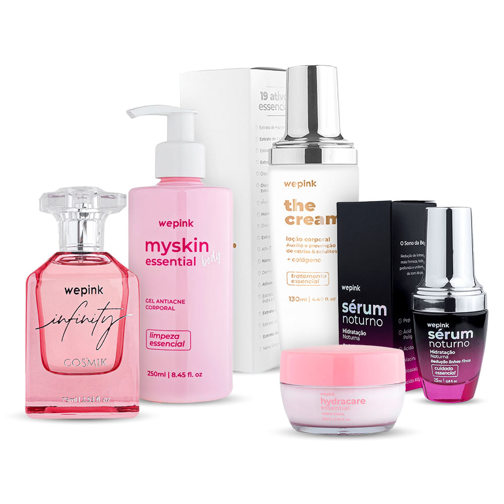 Kit Infinity Cosmik + Hydracare + The Cream + Sérum Noturno + Myskin Body - Wepink