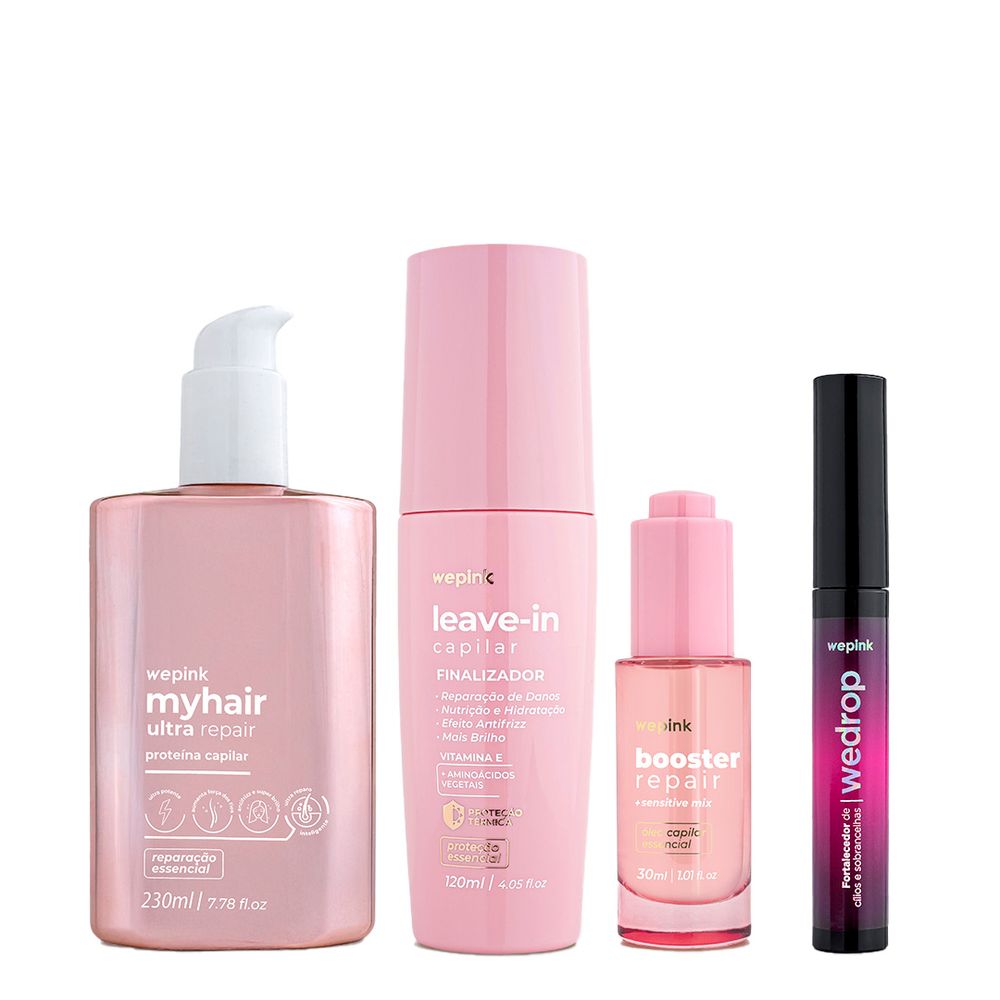 Kit Proteína Condicionante + Leave-In Capilar + Booster + Wedrop Incolor - Wepink