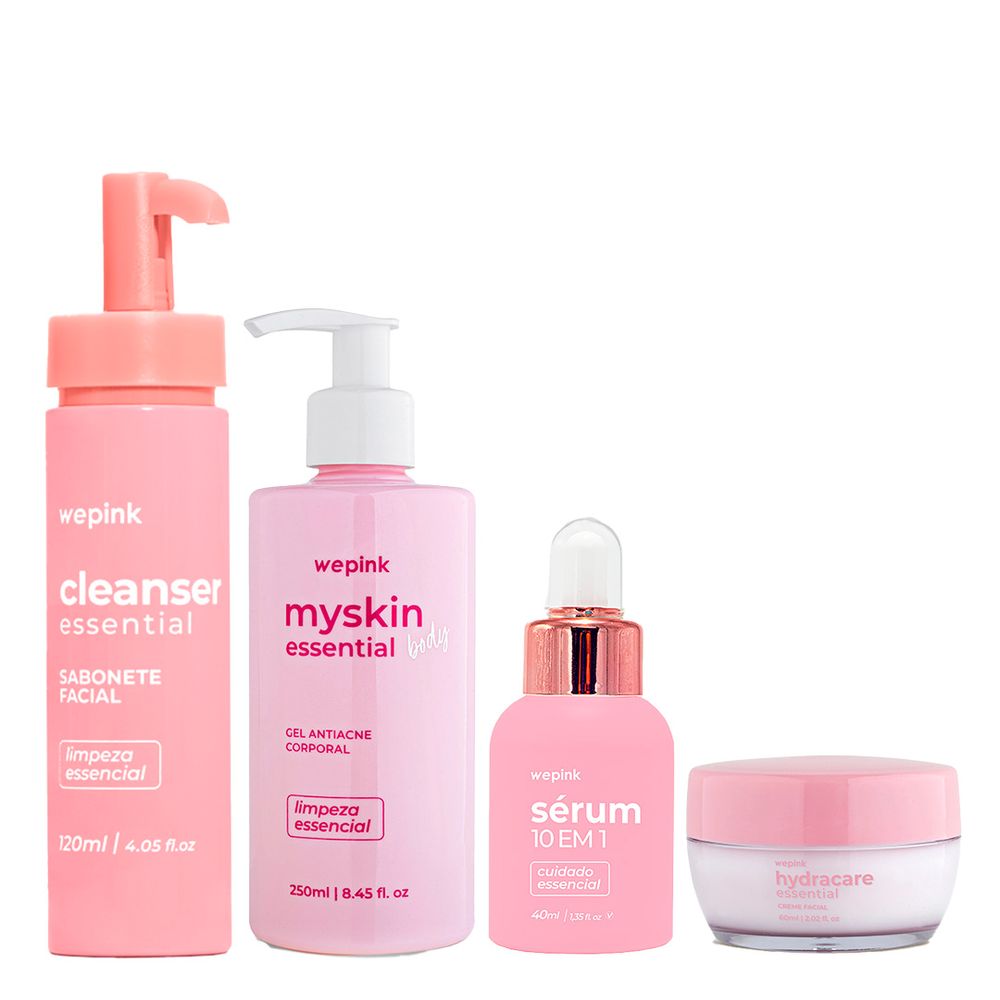 Kit Myskin Body + Hydracare + Sérum 10 em 1 + Cleanser - Wepink