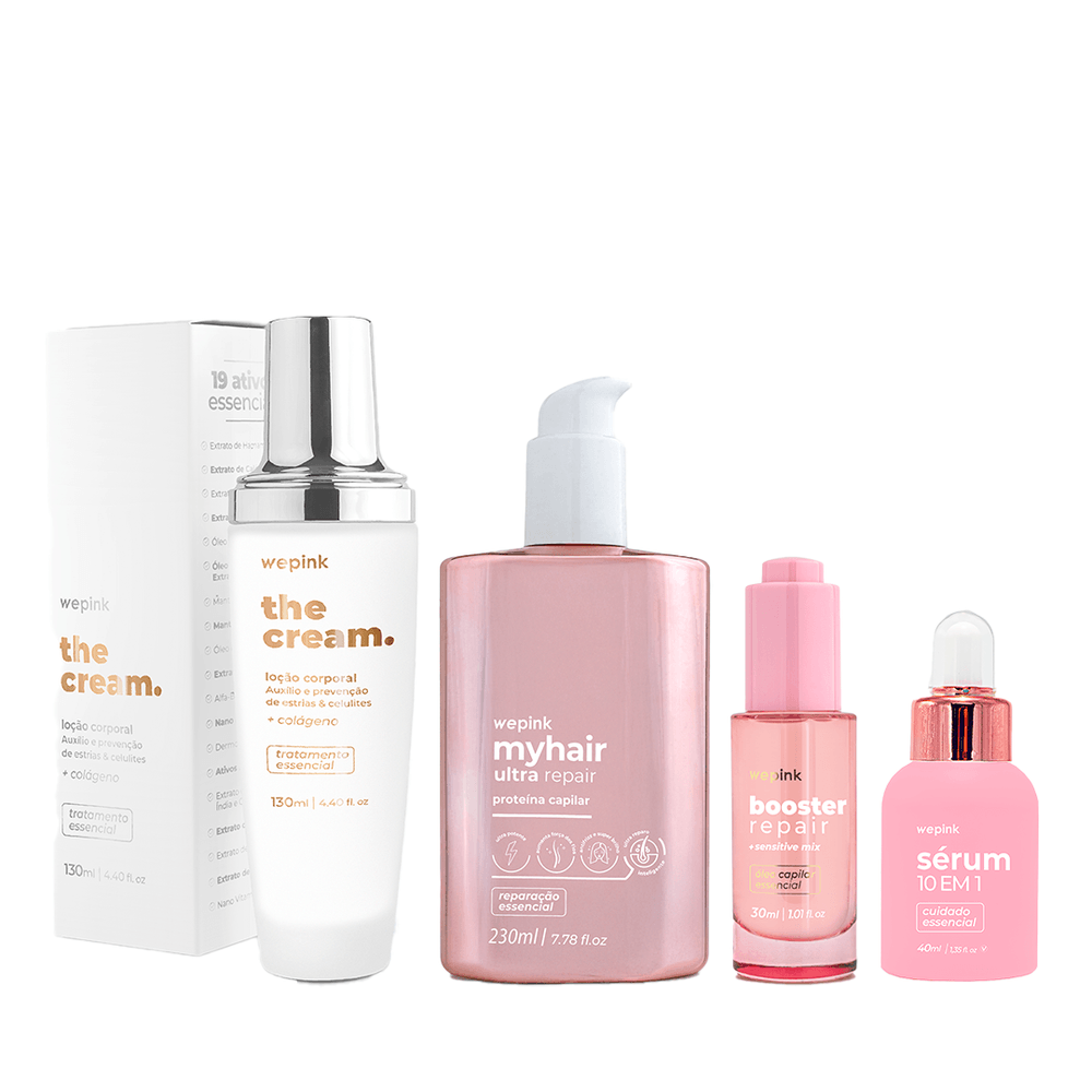Kit Booster + Proteína Capilar + Sérum 10 em 1 + The Cream Tradicional - Wepink