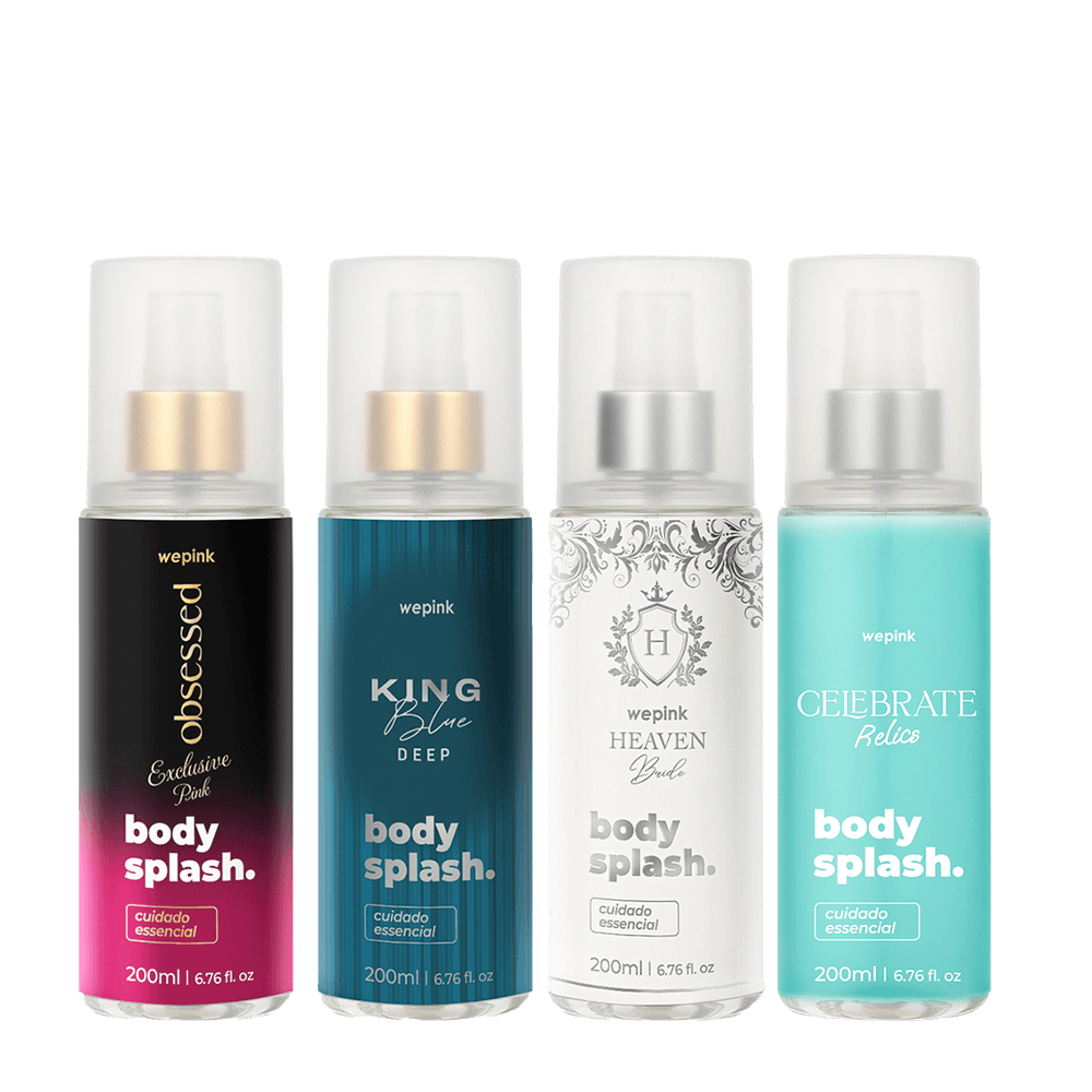 Kit Body Splashes Obsessed Pink + Heaven Bride + Celebrate Relics + King Blue Deep - Wepink