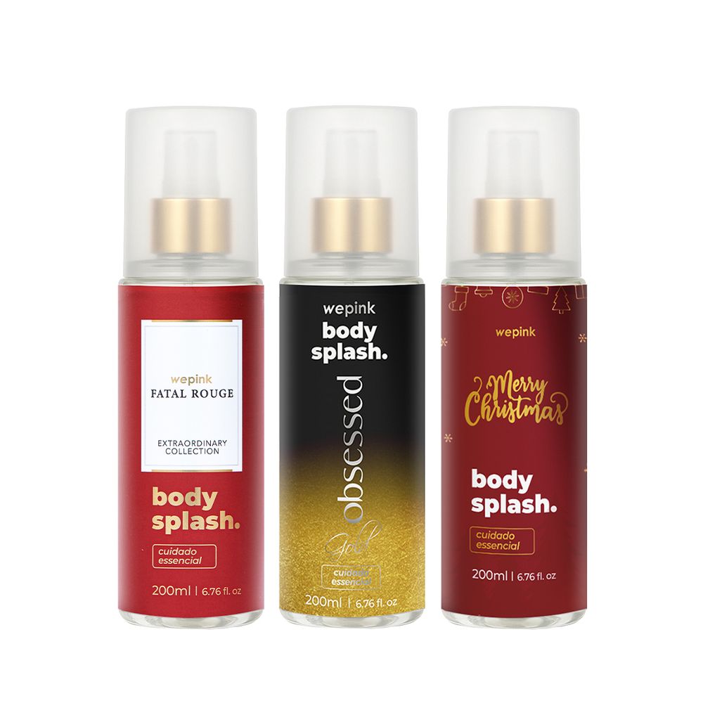 Kit Body Splash Fatal Rouge + Merry Christmas + Obsessed Gold - Wepink
