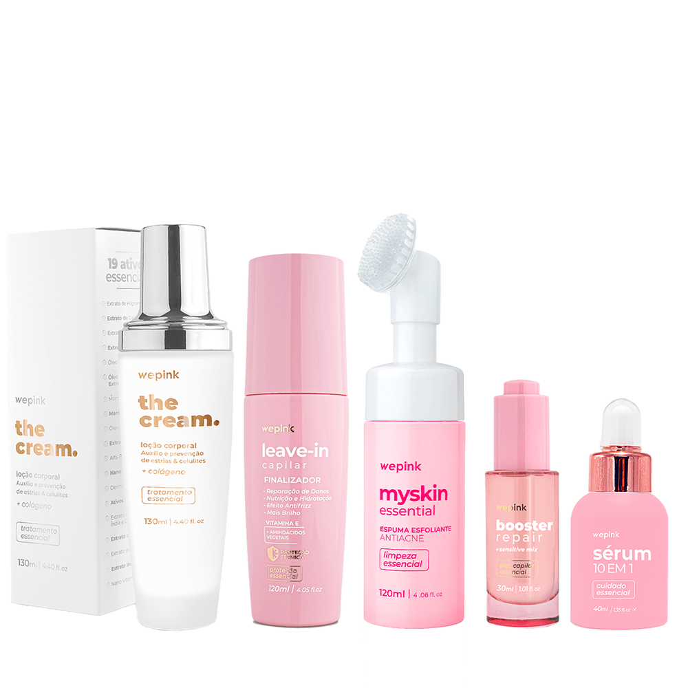 Kit The Cream + Booster + Myskin + Sérum 10 em 1 + Leave-in - Wepink