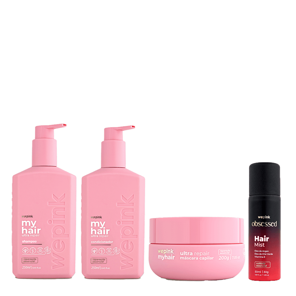 Kit Shampoo + Condicionador + Máscara + Hair Mist Obsessed - Wepink