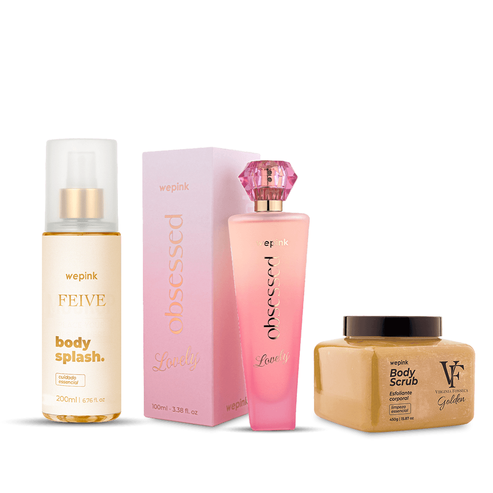 Kit Obsessed Lovely + Body Scrub VF Golden + Body Splash Feive - Wepink