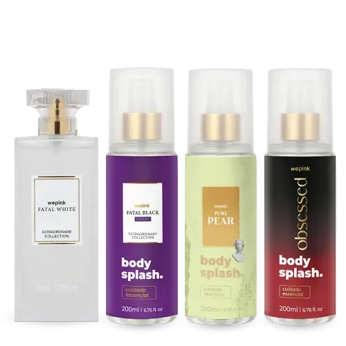 Kit Fatal White + Body Splash Fatal Black Her + Pure Pear + Obsessed - Wepink