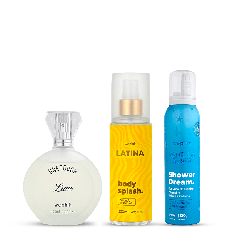 Kit One Touch Latte + Body Splash Latina + Espuma de Banho Vanilla Dream - Wepink